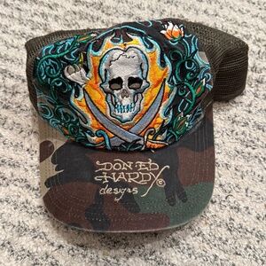 Ed Hardy Skull & Camo Trucker Hat